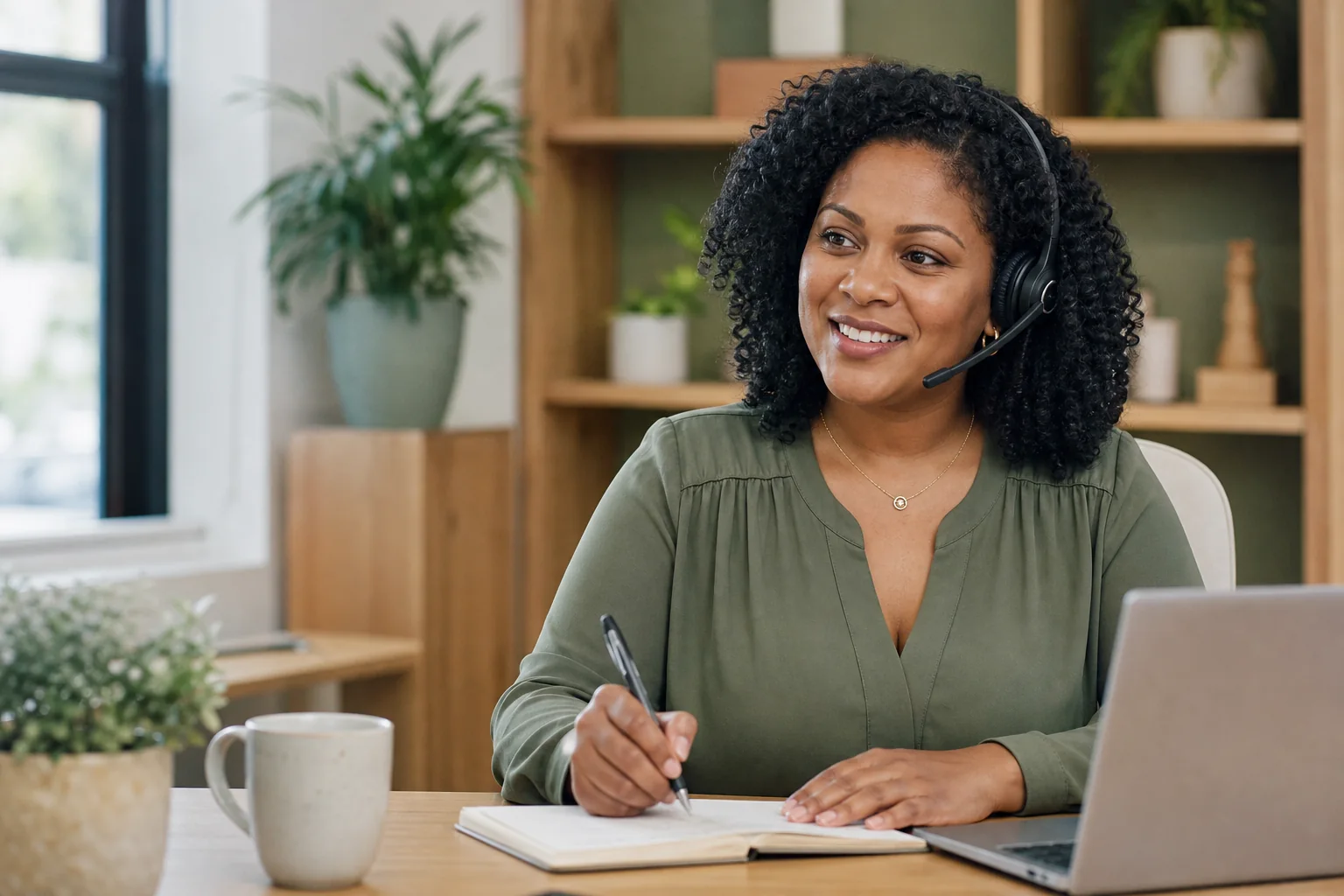 Care placement coordinator helping a family plan respite care