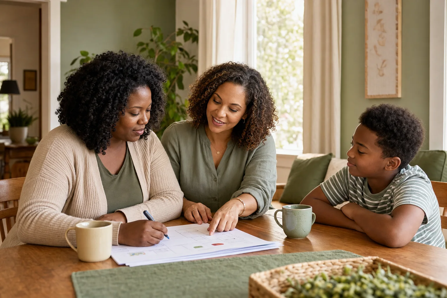 Parent and care coordinator creating a family-led respite plan