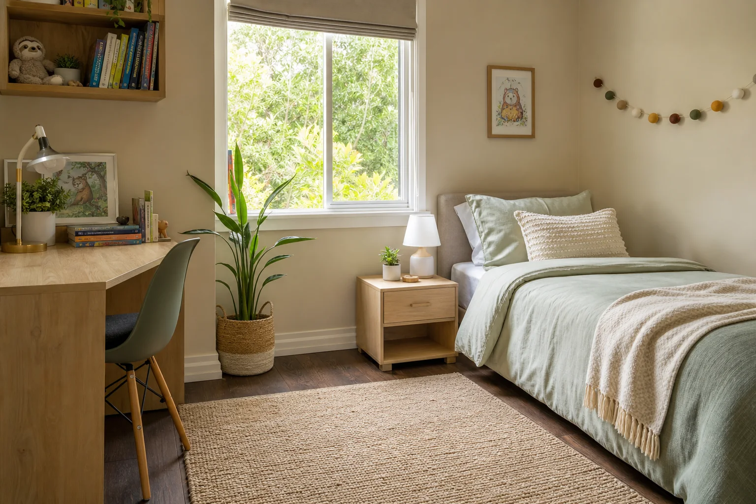Safe and comfortable respite guest bedroom for a child or teen